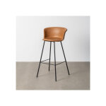 Tabouret de bar simili cuir camel et pieds en mtal