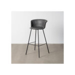 Tabouret de bar simili cuir noir et pieds en mtal