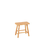 Tabouret rectangle rotin / bois de sapin naturel