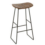 Tabouret rectangulaire teck recycle naturel large