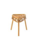 Tabouret triangle rotin naturel