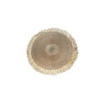Tapis bohme chic naturel en raphia, agave, palmier  franges 100cm