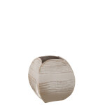 Vase abstrait carre argile beige large