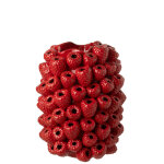 Vase berry relief argile rouge no�l