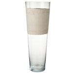 Vase delph verre transparent / beige extralarge