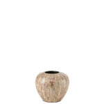 Vase nuye boule mosaique / bambou beige