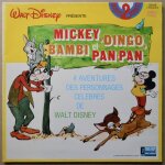 Double 33 tours walt disney  ; 4 aventures de mickey, dingo, bambi et pan - pan  ;