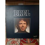 Jacques brel - coffret 4 disques (barclay 100 - 286, pochette portrait bleu marine) - vinyle 33 tours ...