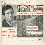 Paul perez chante annie taylor - gauthier : allo l'automne - des adieux de bateaux / la fille aux cheveux ...