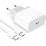 20w usb c rapide chargeur et 2m cable pour iphone 14 / 14 plus / 14 pro / 14 pro max / 13 / 12 / 11 / ...
