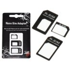 Adaptateurs carte sim nano / micro / standard noir Adaptateurs carte sim nano / micro / standard noir