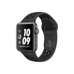 Apple watch nike + series 3 (gps) - bo�tier 38 mm aluminium gris avec bracelet sport nike anthracite ...