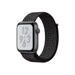 Apple watch nike + series 4 (gps) - botier 40 mm aluminium gris avec bracelet nike sport nylon tiss ...