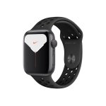 Apple watch nike series 5 (gps) - boitier 44 mm aluminium gris avec bracelet sport nike anthracite / ...
