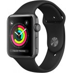Apple watch series 3 (gps) - botier 42 mm aluminium space grey bracelet sport noir 140 - 210 mm