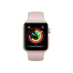 Apple watch series 3 (gps) - bo�tier 38 mm aluminium or avec bracelet sport sable rose taille 130 - 200 ...