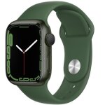 Apple watch series 7 (gps) - 41 mm - aluminium vert - montre connect�e avec bracelet sport - fluoro�lastom�re ...