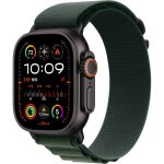Apple watch ultra 2 gps + cellular 49 mm bo�tier en titane noir avec boucle alpine vert fonc� s