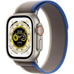 Apple watch ultra - bo�tier 49 mm titane avec bracelet nylon bleu / gris de taille m / l