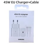 Chargeur samsung 45w, super charge rapide, adaptateur certifi� ue pour galaxy z, s23 / s24 ultra, s20 ...