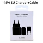 Chargeur samsung 45w, super charge rapide, adaptateur certifi ue pour galaxy z, s23 / s24 ultra, s20 ...