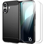 Coque + 2 verres tremps pour iphone 16, protection silicone motif traits acier noir - e. f. connection ...