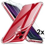 Coque + 2x vitre iphone 11 apple housse etui silicone transparent