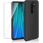 Coque huawei p smart 2021 & 2 verre tremp� ecran protecteur, noir etui housse de protection mate l�g�re ...