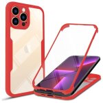 Coque pour iphone 13 pro max (6, 7') protection integrale 360 face avant + face arrerer tpu rouge