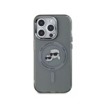Coque pour iphone 15 pro max imprim� iml k et ch compatible magsafe karl lagerfeld noir transparent