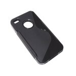 Coque iphone 4 / 4s / 4g etui housse en tpu silicone gel motif ligne s s - line vague couleur noir + ...