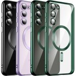 Coque magsafe compatible samsung galaxy s23 + - silicone transparente crystal anti - jaune et anti - ...