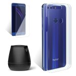 Coque de protection transparente pour honor 8 + film protecteur verre tremp ddi + mini enceinte audio ...