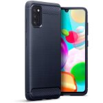, coque samsung a41, etui en gel tpu pour samsung galaxy a41 - solide bleu (carbon fibre)