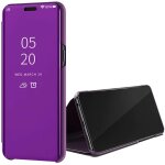Coque samsung j6 2018 miroir etui de protection samsung galaxy j6 2018 case clear view cover stand mirror ...