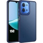 Coque pour xiaomi redmi 15c 4g / 5g - protection rigide antichoc avec bordure effet chrom� - bleu marine ...