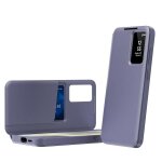 Etui cuir smart view avec emplacement carte pour samsung galaxy s24 ultra 5g, violet