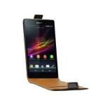 Etui rabat cuir noir pour sony xp�ria z1