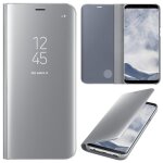 Etui a rabat transparent samsung galaxy s8 plus gris dreamshop75