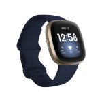 Fitbit versa 3 - aluminium en or doux - montre connecte avec bracelet - silicone - minuit - taille du ...