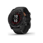 Garmin fenix 7 pro solar - 47 mm - gris ardoise - montre de sport avec bracelet - silicone - noir - taille ...