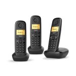 Gigaset a270 trio - tlphone sans fil avec id d'appelant - dectgap - noir + 2 combins supplmentaires ...