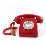 Gpo 746 t�l�phone fixe r�tro bouton poussoir - rouge