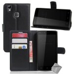Housse etui coque pochette portefeuille pour doogee x5 max / pro + film ecran - noir