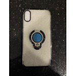 Iphone xs iphone xr coque ultra mince tpu bumper anneau 360 degres support de voiture magnetique anti ...