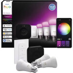 Kit de d�marrage philips : trois ampoules connect�es e27 + dimmer switch + hue bridge pro