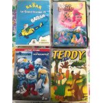 Lot de 3 dvd et un double - le grand voyage de babar, dino land, les schtroumpfs 1 & 2, teddy le petit ...