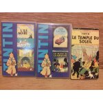 Lot de 3 vhs tintin (le temple du soleil, l'ile noire et le sceptre d'ottokar, tintin au pays de l'or ...