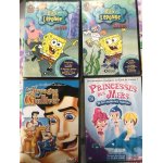 Lot de 4 dvd enfants - bob l'ponge 1 & 3 - les voyages de gulliver - princesses des mer et les animaux ...