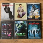Lot 6 dvd (inception + hostel + borat + teamamcica + hulk + sexandthecity)